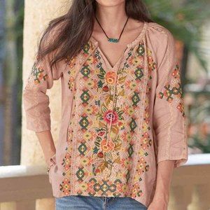 Rose chandra linen top